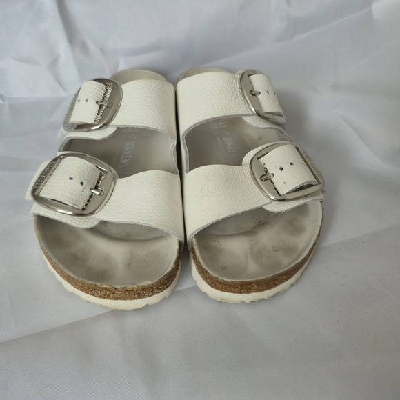 BIRKENSTOCK Arizona Big Buckle White Leather Sandal - Picture 4 of 9